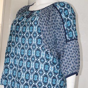 new Calico Bandanna Pieced Top plus size